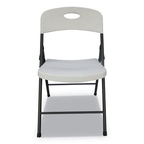 Alera Molded Resin Folding Chair Supports Up To 225 Lb 18.19 Seat Height White Seat White Back Dark Gray Base 4/carton - Furniture - Alera®