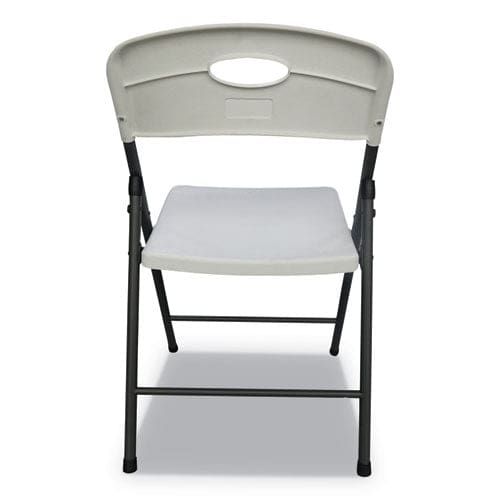 Alera Molded Resin Folding Chair Supports Up To 225 Lb 18.19 Seat Height White Seat White Back Dark Gray Base 4/carton - Furniture - Alera®