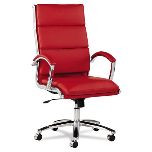 Alera Alera Neratoli High-back Slim Profile Chair Faux Leather 275 Lb Cap 17.32 To 21.25 Seat Height White Seat/back Chrome - Furniture -