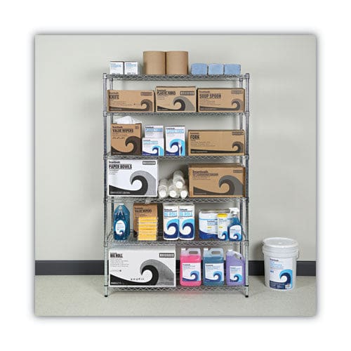 Alera Nsf Certified 6-shelf Wire Shelving Kit 48w X 18d X 72h Silver - Office - Alera®