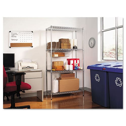 Alera Nsf Certified Industrial Four-shelf Wire Shelving Kit 36w X 18d X 72h Black - Office - Alera®