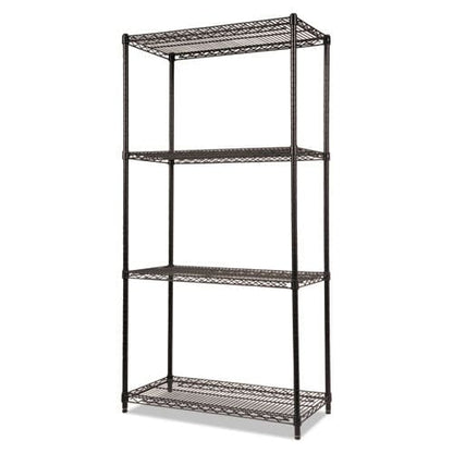 Alera Nsf Certified Industrial Four-shelf Wire Shelving Kit 36w X 18d X 72h Black - Office - Alera®