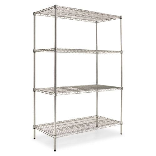 Alera Nsf Certified Industrial Four-shelf Wire Shelving Kit 36w X 18d X 72h Black - Office - Alera®