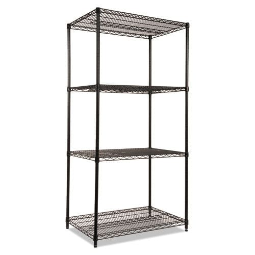 Alera Nsf Certified Industrial Four-shelf Wire Shelving Kit 36w X 24d X 72h Black - Office - Alera®