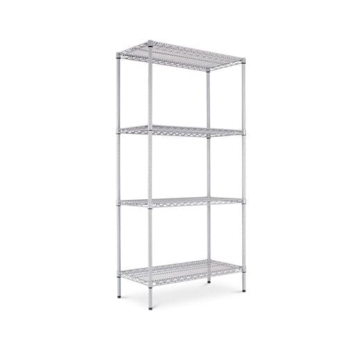 Alera Nsf Certified Industrial Four-shelf Wire Shelving Kit 36w X 24d X 72h Black - Office - Alera®