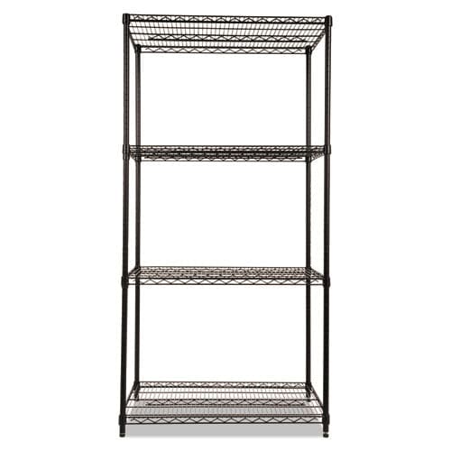 Alera Nsf Certified Industrial Four-shelf Wire Shelving Kit 36w X 24d X 72h Black - Office - Alera®