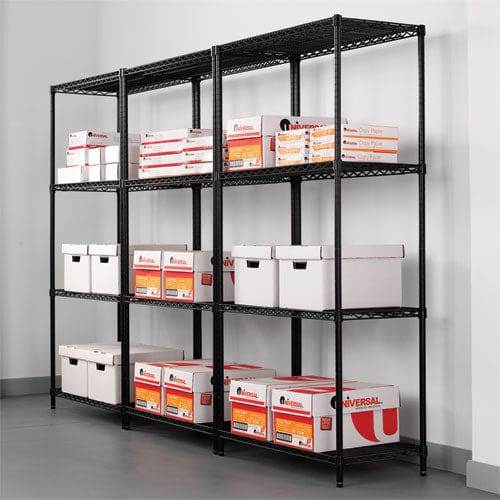 Alera Nsf Certified Industrial Four-shelf Wire Shelving Kit 36w X 24d X 72h Black - Office - Alera®