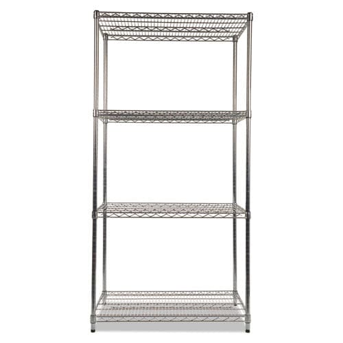 Alera Nsf Certified Industrial Four-shelf Wire Shelving Kit 36w X 24d X 72h Silver - Office - Alera®