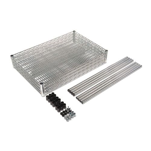 Alera Nsf Certified Industrial Four-shelf Wire Shelving Kit 36w X 24d X 72h Silver - Office - Alera®