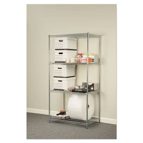 Alera Nsf Certified Industrial Four-shelf Wire Shelving Kit 36w X 24d X 72h Silver - Office - Alera®