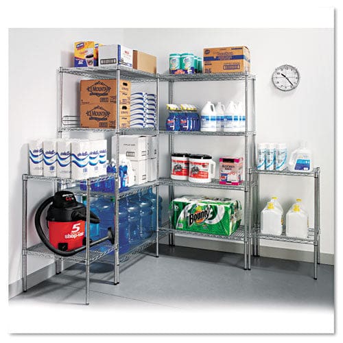 Alera Nsf Certified Industrial Four-shelf Wire Shelving Kit 48w X 18d X 72h Silver - Office - Alera®