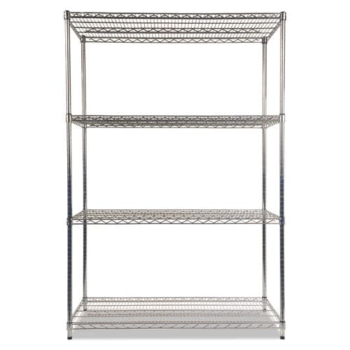 Alera Nsf Certified Industrial Four-shelf Wire Shelving Kit 48w X 24d X 72h Silver - Office - Alera®