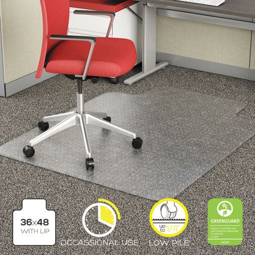 Alera Occasional Use Studded Chair Mat For Flat Pile Carpet 46 X 60 Rectangular Clear - Furniture - Alera®