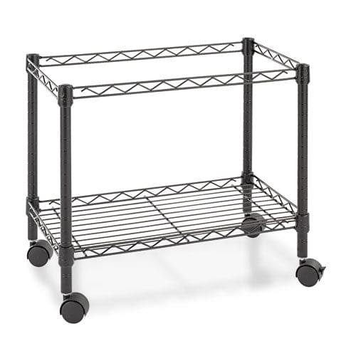 Alera One-tier File Cart For Side-to-side Filing Metal 1 Shelf 1 Bin 24 X 14 X 21 Black - Furniture - Alera®