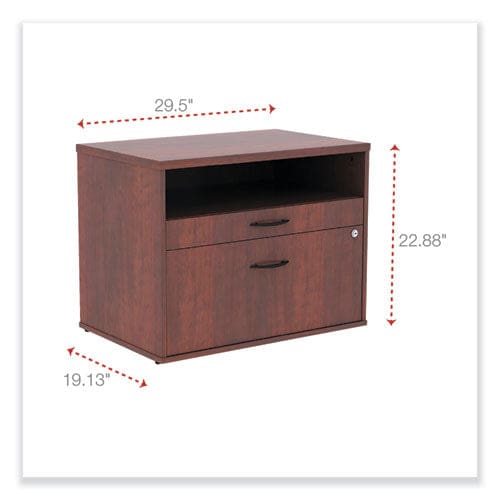 Alera Alera Open Office Desk Series Low File Cabinet Credenza 2-drawer: Pencil/file Legal/letter 1 Shelf,cherry,29.5x19.13x22.88 - Furniture