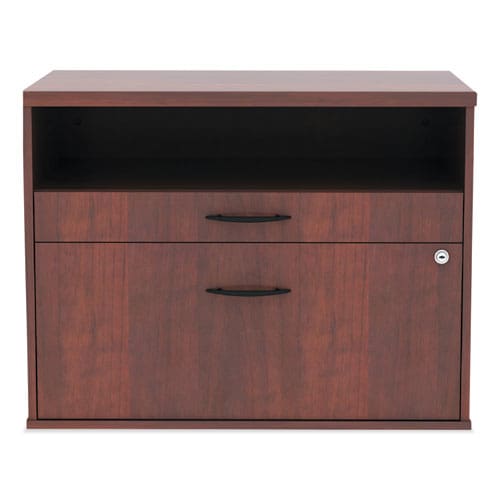 Alera Alera Open Office Desk Series Low File Cabinet Credenza 2-drawer: Pencil/file Legal/letter 1 Shelf,cherry,29.5x19.13x22.88 - Furniture