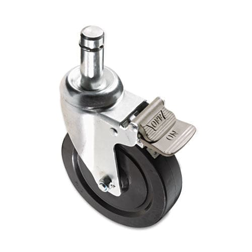 Alera Optional Casters For Wire Shelving Grip Ring Type K Stem 4 Wheel Black/silver 4/set (2 Locking) - Janitorial & Sanitation - Alera®