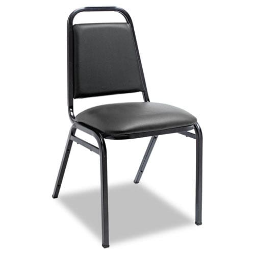 Alera Padded Steel Stacking Chair Supports Up To 250 Lb 18.5 Seat Height Black Seat Black Back Black Base 4/carton - Furniture - Alera®