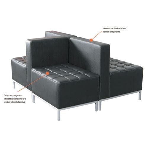 Alera Alera Qub Series Powered Armless L Sectional 26.38w X 26.38d X 30.5h Black - Furniture - Alera®