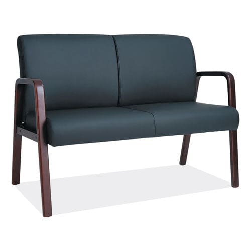 Alera Alera Reception Lounge Series Wood Loveseat 44.88w X 26.13d X 33h Black/mahogany - Furniture - Alera®