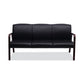 Alera Alera Reception Lounge Wl 3-seat Sofa 65.75w X 26d.13 X 33h Black/mahogany - Furniture - Alera®