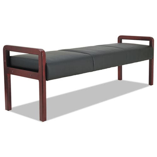 Alera Alera Reception Lounge Wl Series Bench Three-seater 65.75w X 22.25d X 22.88h Black/mahogany - Furniture - Alera®