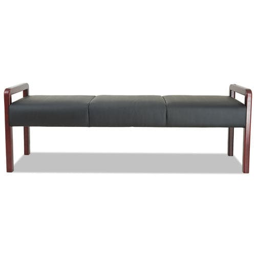 Alera Alera Reception Lounge Wl Series Bench Three-seater 65.75w X 22.25d X 22.88h Black/mahogany - Furniture - Alera®