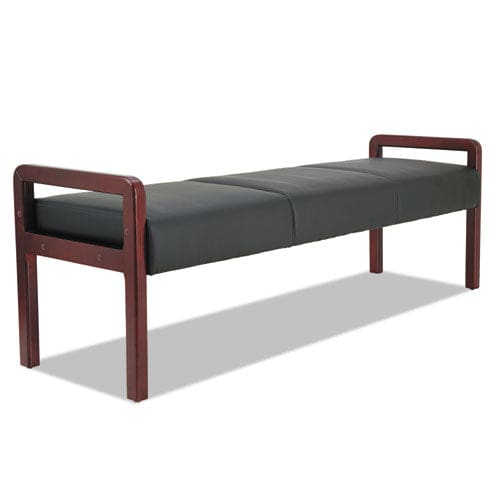 Alera Alera Reception Lounge Wl Series Bench Three-seater 65.75w X 22.25d X 22.88h Black/mahogany - Furniture - Alera®