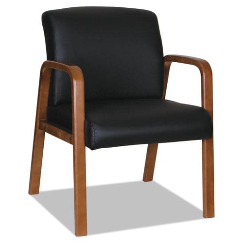 Alera Alera Reception Lounge Wl Series Guest Chair 24.21 X 24.8 X 32.67 Black Seat Black Back Espresso Base - Furniture - Alera®