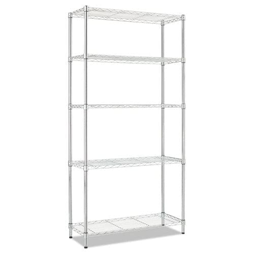 Alera Residential Wire Shelving Five-shelf 36w X 14d X 72h Silver - Office - Alera®