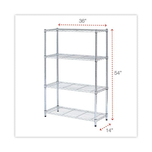 Alera Residential Wire Shelving Four-shelf 36w X 14d X 54h Silver - Office - Alera®