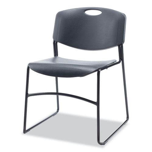 Alera Alera Resin Stacking Chair Supports Up To 275 Lb 18.50 Seat Height Black Seat Black Back Black Base 4/carton - Furniture - Alera®