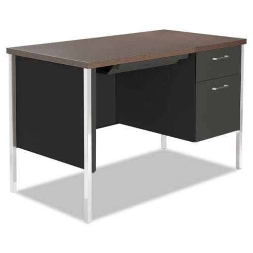 Alera Single Pedestal Steel Desk 45.25 X 24 X 29.5 Cherry/putty - Office - Alera®