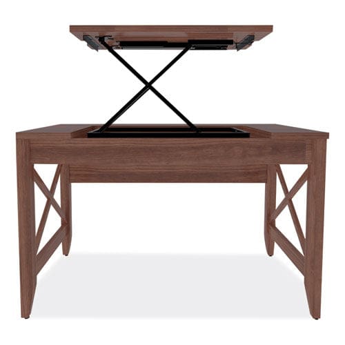 Alera Sit-to-stand Table Desk 47.25 X 23.63 X 29.5 To 43.75 Modern Walnut - Furniture - Alera®