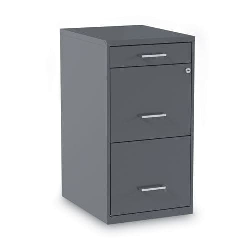 Alera Soho Vertical File Cabinet 3 Drawers: Pencil/file/file Letter Charcoal 14 X 18 X 26.9 - Furniture - Alera®