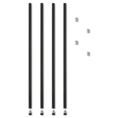 Alera Stackable Posts For Wire Shelving 36 high Black 4/pack - Furniture - Alera®