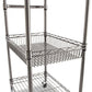 Alera Three-tier Wire Cart With Basket Metal 2 Shelves 1 Bin 500 Lb Capacity 28 X 16 X 39 Black Anthracite - Furniture - Alera®