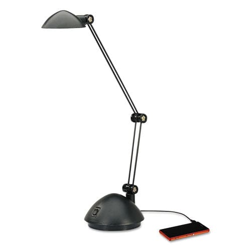 Alera Twin-arm Task Led Lamp With Usb Port 11.88w X 5.13d X 18.5h Black - School Supplies - Alera®