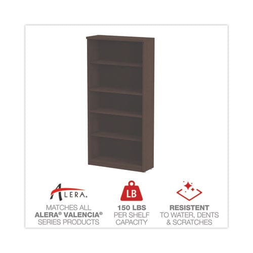 Alera Alera Valencia Series Bookcase Five-shelf 31.75w X 14d X 64.75h Espresso - Furniture - Alera®