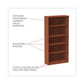 Alera Alera Valencia Series Bookcase Five-shelf 31.75w X 14d X 64.75h Medium Cherry - Furniture - Alera®