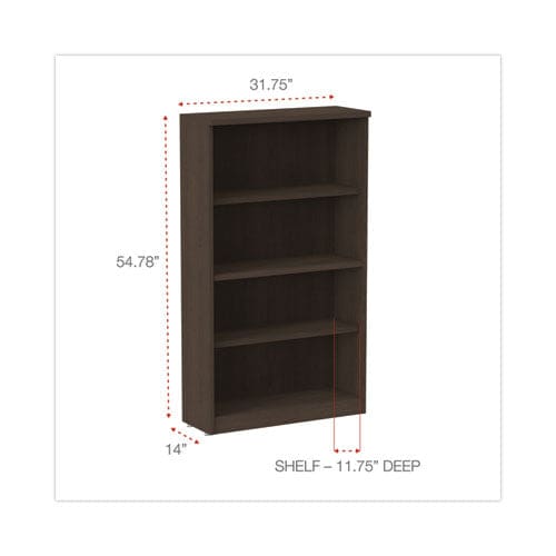 Alera Alera Valencia Series Bookcase Four-shelf 31.75w X 14d X 54.88h Espresso - Furniture - Alera®