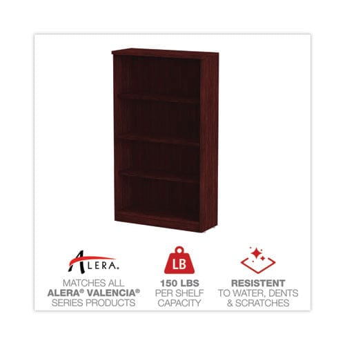 Alera Alera Valencia Series Bookcase Four-shelf 31.75w X 14d X 54.88h Mahogany - Furniture - Alera®