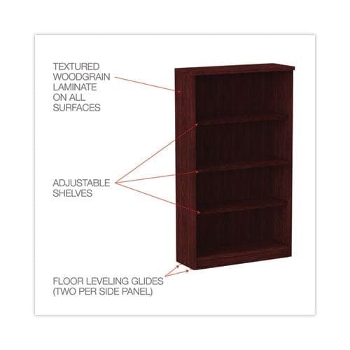 Alera Alera Valencia Series Bookcase Four-shelf 31.75w X 14d X 54.88h Mahogany - Furniture - Alera®