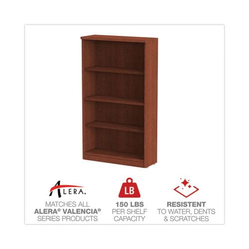 Alera Alera Valencia Series Bookcase Four-shelf 31.75w X 14d X 54.88h Medium Cherry - Furniture - Alera®