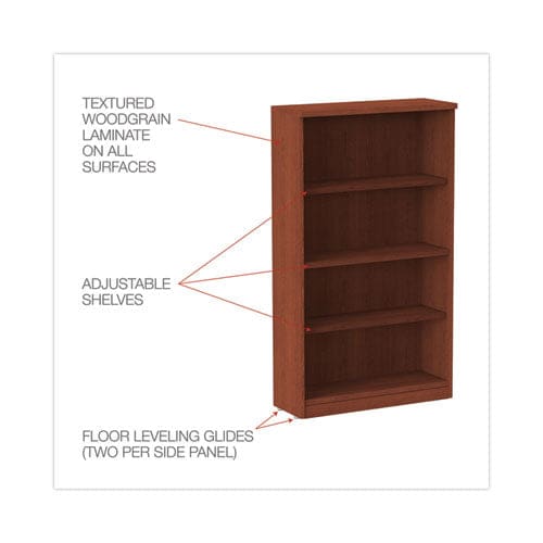 Alera Alera Valencia Series Bookcase Four-shelf 31.75w X 14d X 54.88h Medium Cherry - Furniture - Alera®