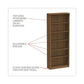 Alera Alera Valencia Series Bookcase Six-shelf 31.75w X 14d X 80.25h Modern Walnut - Furniture - Alera®