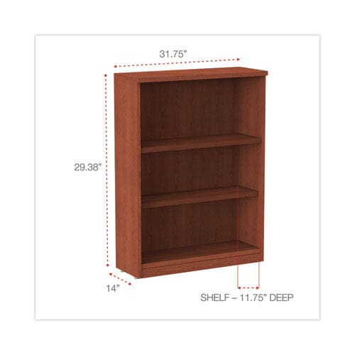 Alera Alera Valencia Series Bookcase Three-shelf 31.75w X 14d X 39.38h Med Cherry - Furniture - Alera®