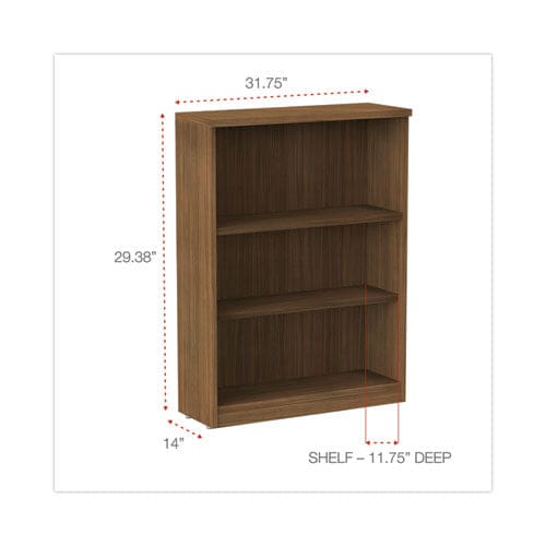 Alera Alera Valencia Series Bookcase Three-shelf 31.75w X 14d X 39.38h Modern Walnut - Furniture - Alera®