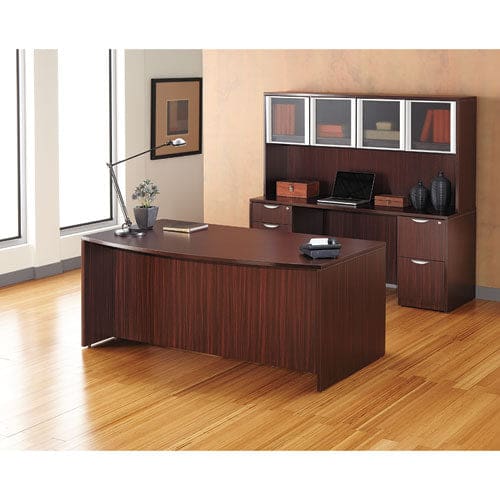 Alera Alera Valencia Series Bow Front Desk Shell 71 X 41.38 X 29.63 Mahogany - Furniture - Alera®