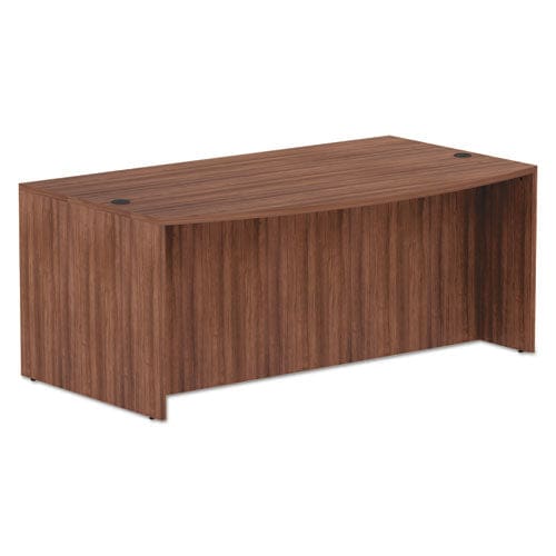 Alera Alera Valencia Series Bow Front Desk Shell 71 X 41.38 X 29.63 Modern Walnut - Furniture - Alera®